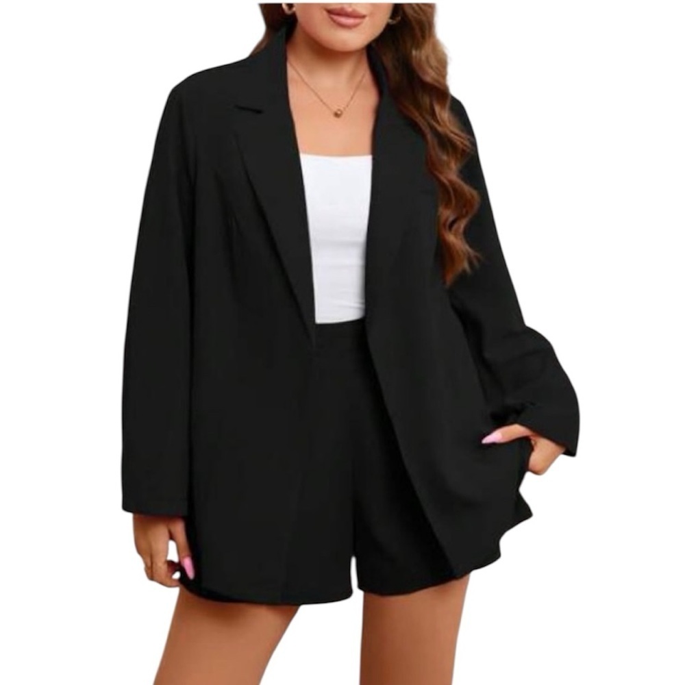 ❤️ 🆕 SHEIN Curve Black Blazer Size 4XL